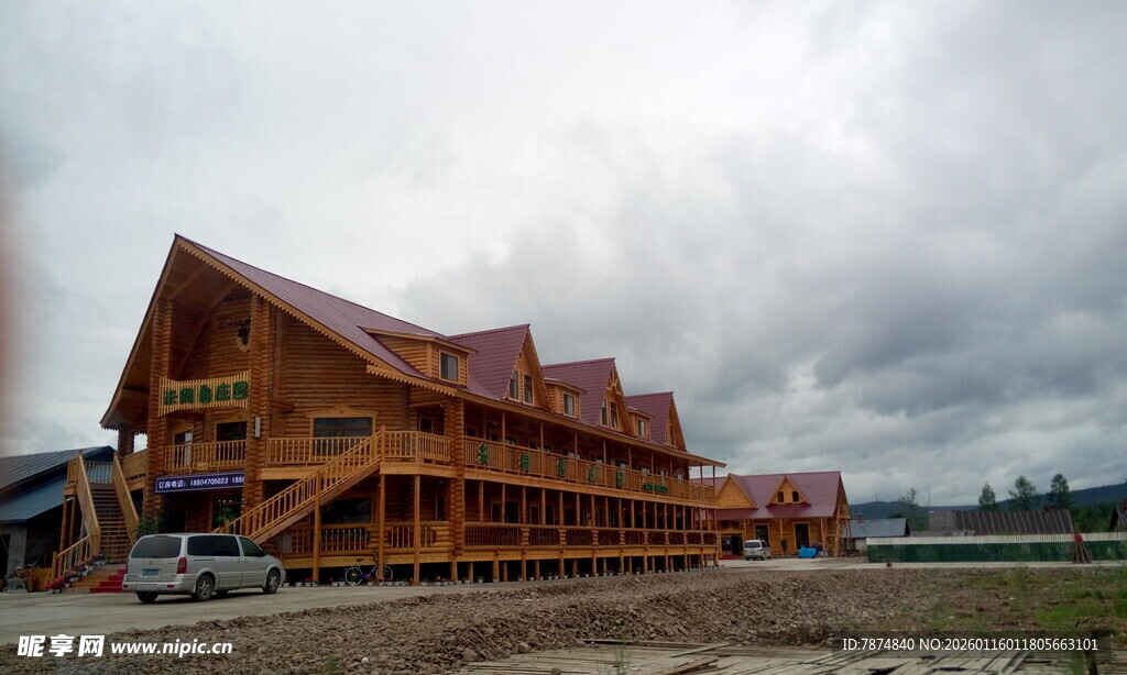 木质多层建筑外观景观