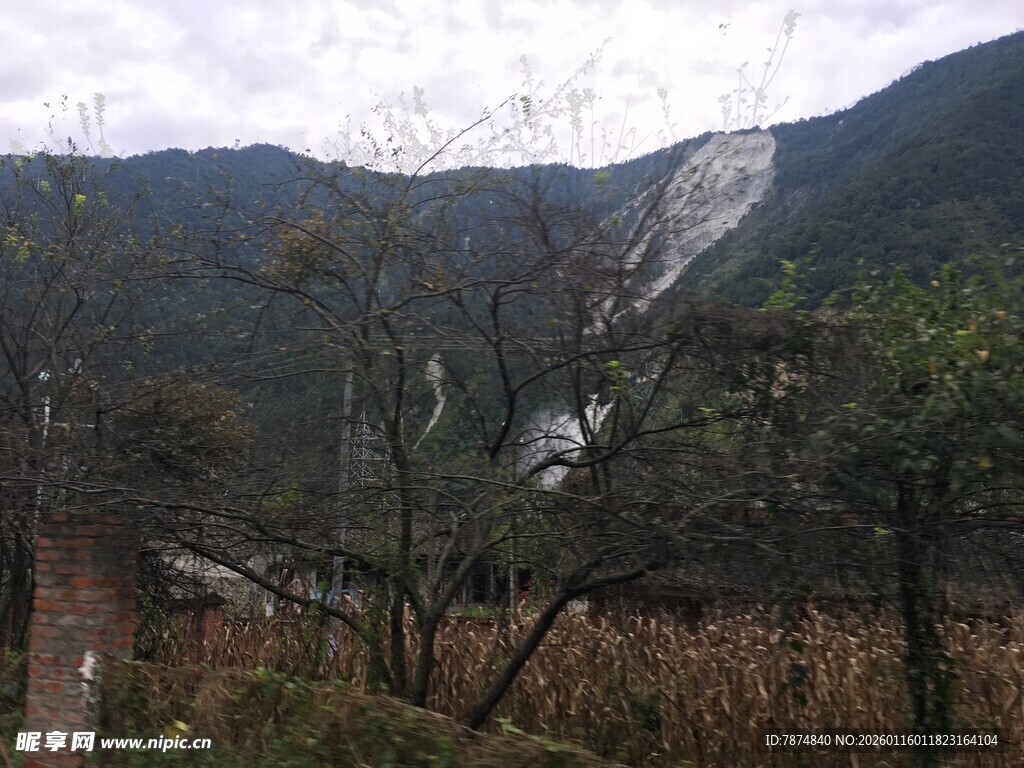 山间景色 植被与远山