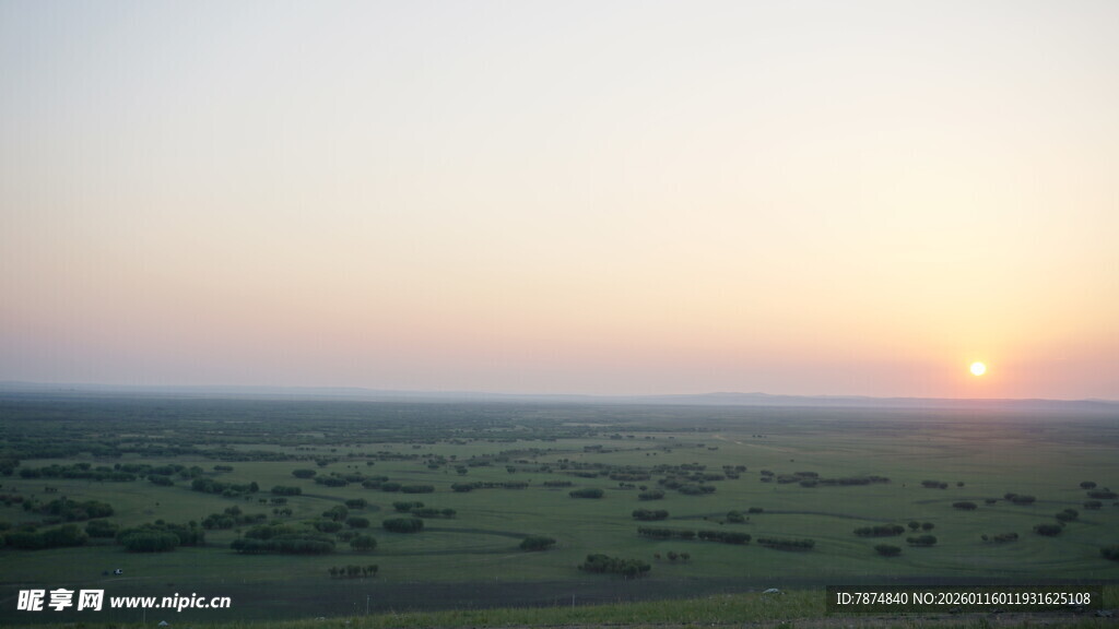草原日落美景
