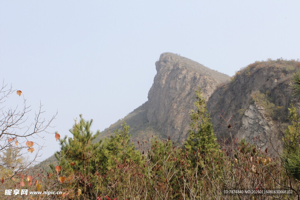 巍峨山峰与周边植被景观
