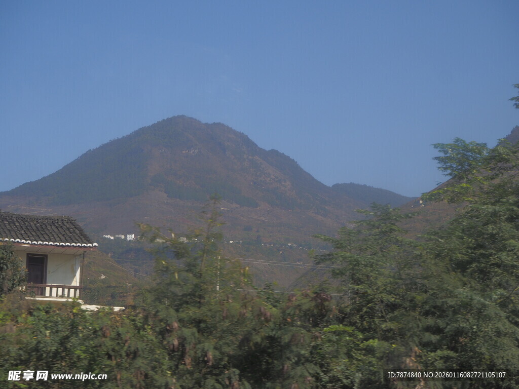 山间景色 远处山峦与植被