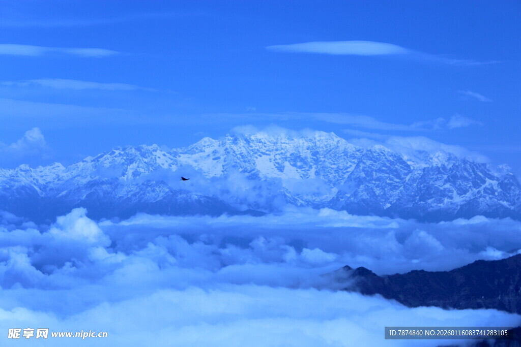 云海之上的壮丽雪山景观