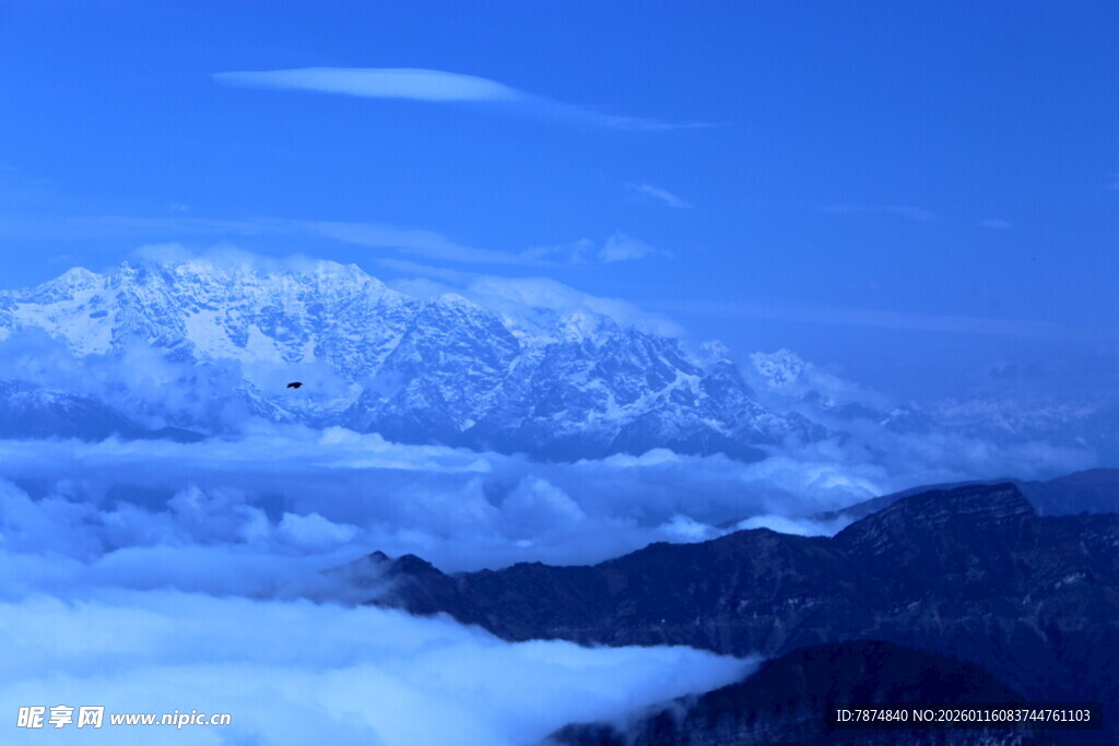 云海之上的壮丽雪山