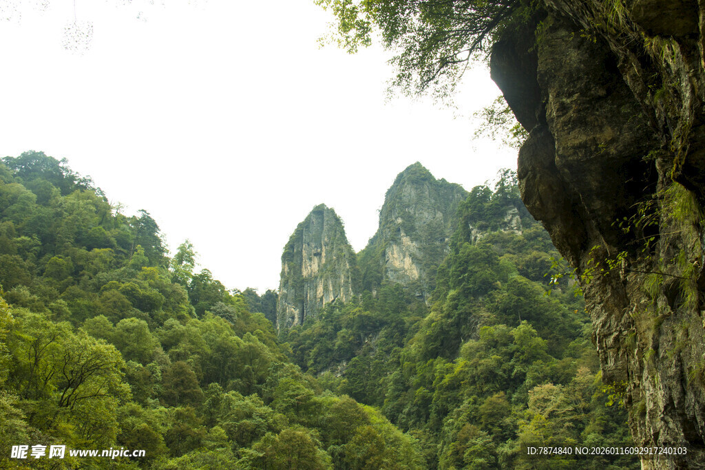 翠绿山峦间的秀丽景致