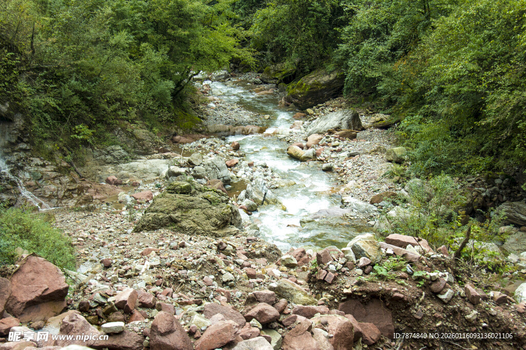 山间溪流 自然野趣之景