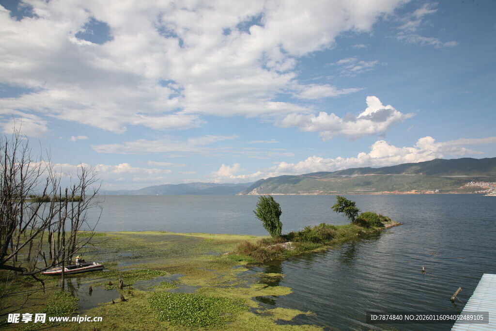 湖畔美景 宁静自然风光
