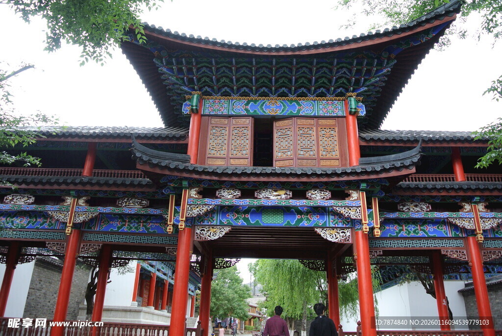 中式古建筑门楼景观