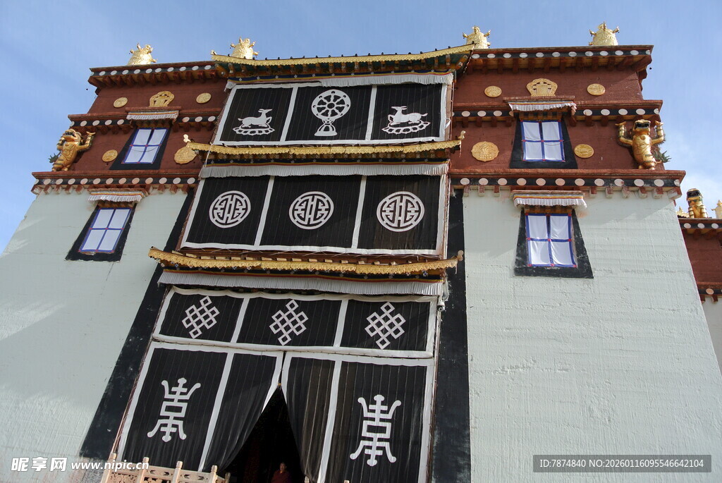 藏式建筑外观特写
