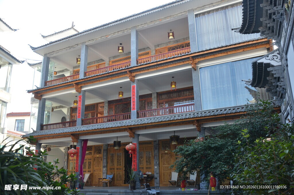 中式传统风格多层民居建筑