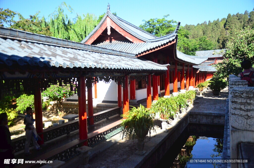 中式古典长廊景观