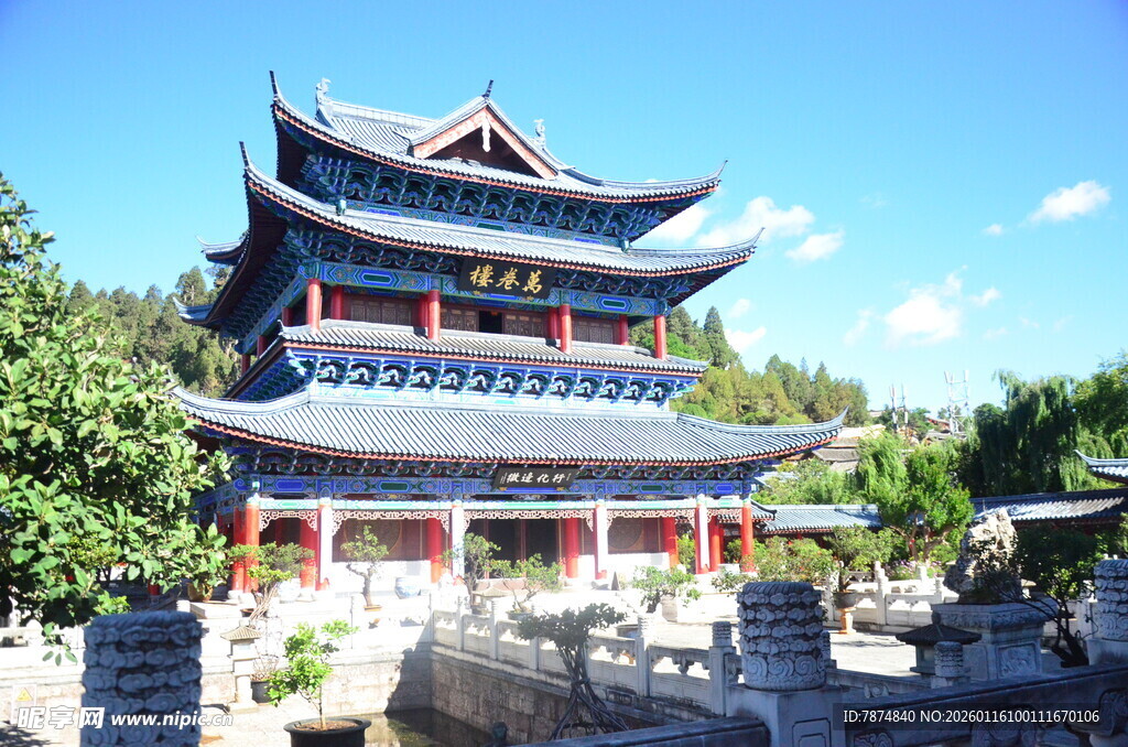 中式古建筑塔楼景观