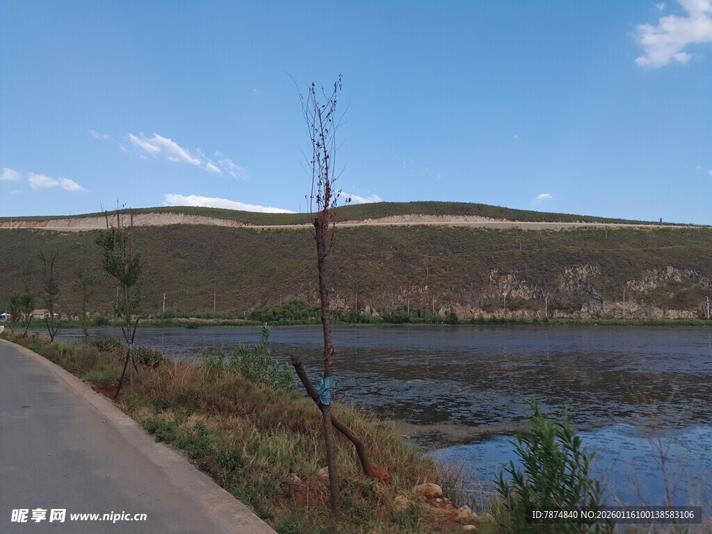 乡村公路旁的开阔自然景观