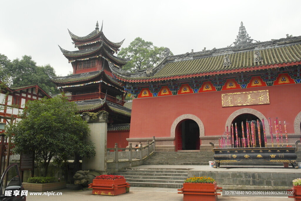 中式古建庙宇景观