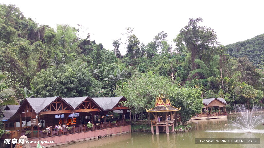 湖畔木屋 山林中的静谧景致