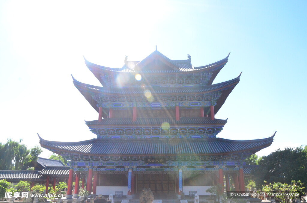 中式古建筑塔楼风景