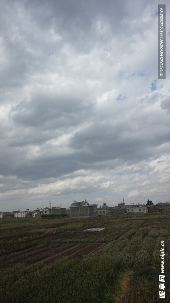 田野上空的厚重云层