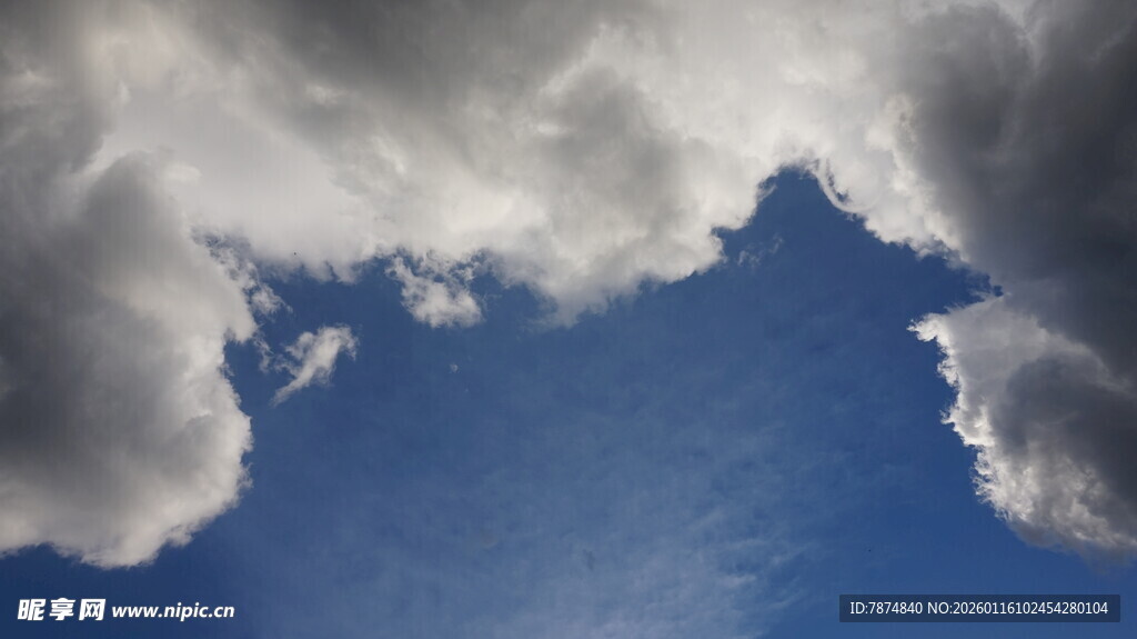 蓝天之上的厚重云层