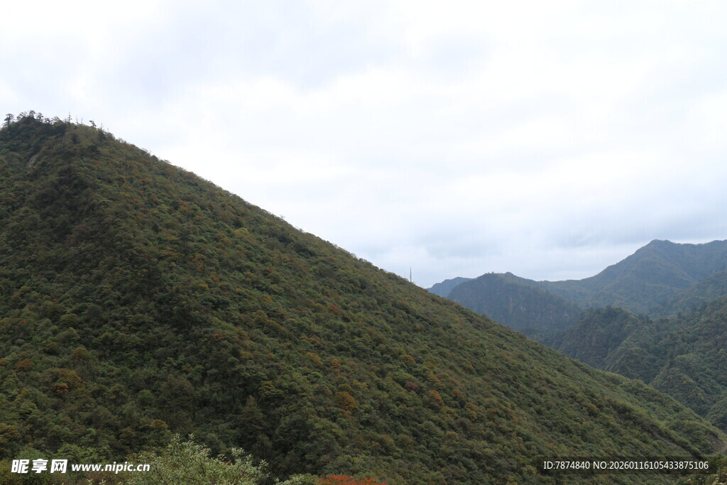 翠绿山峦景色