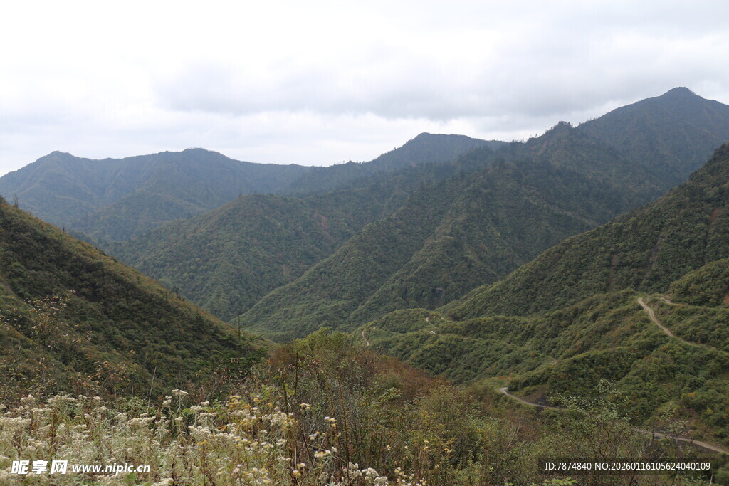 山峦叠翠的自然风光