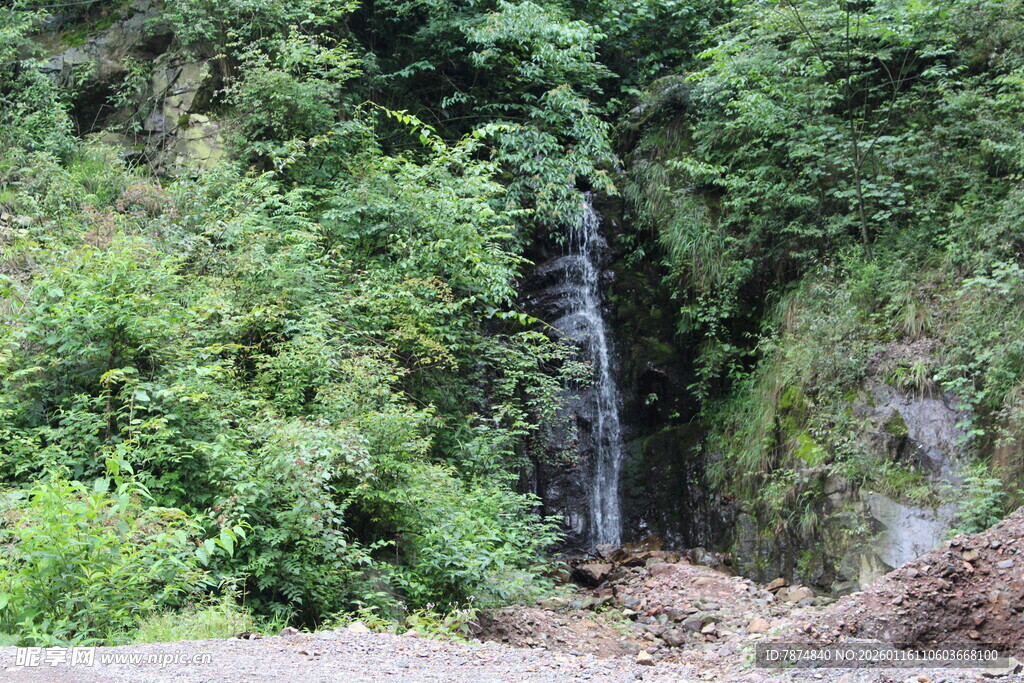 山间绿植环绕的隐秘通道