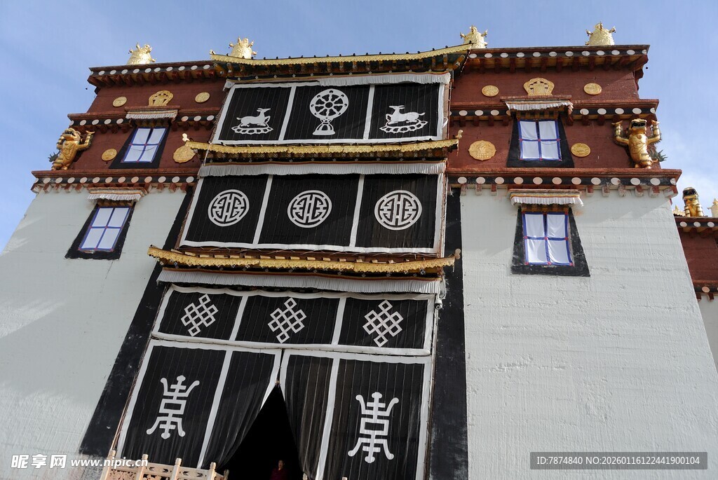 藏式建筑外观特写