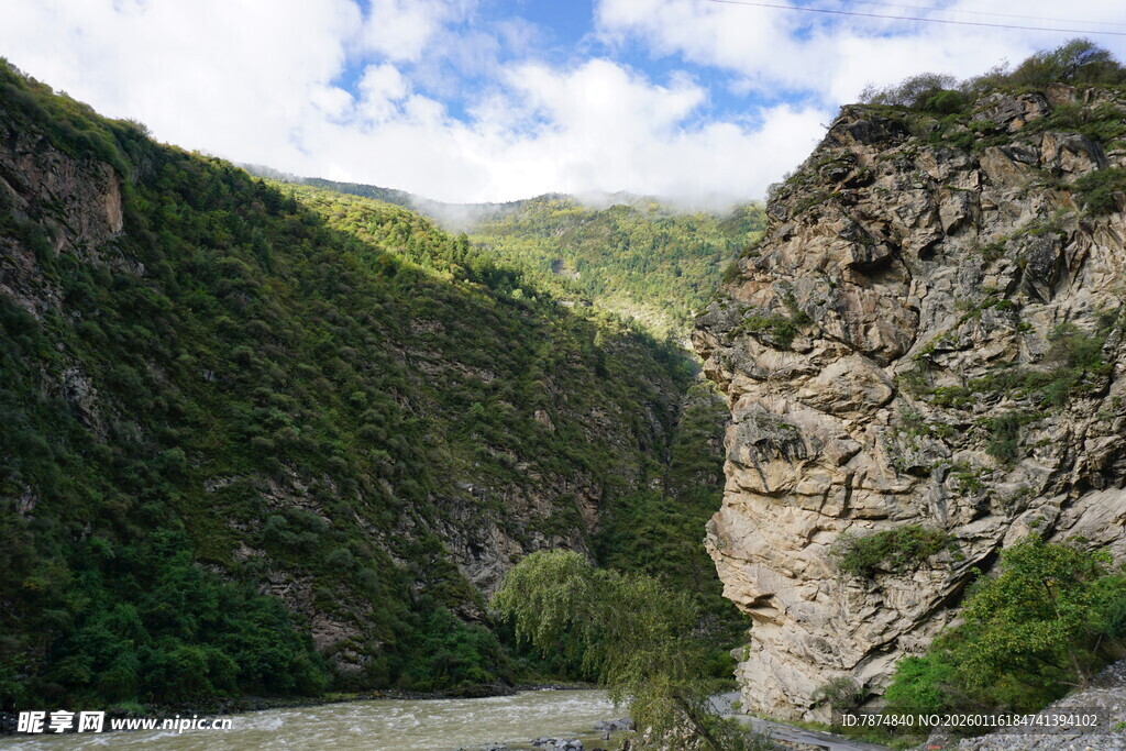 壮丽山间峡谷景观