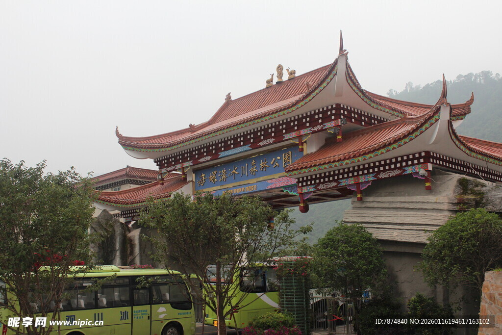 中式古典门楼建筑景观