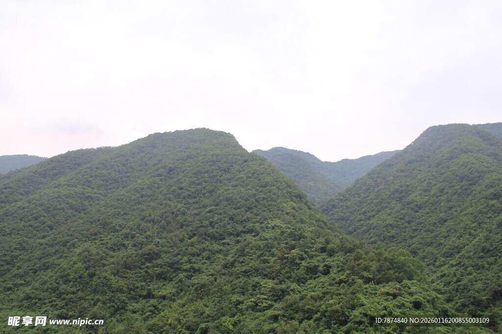 翠绿山峦美景