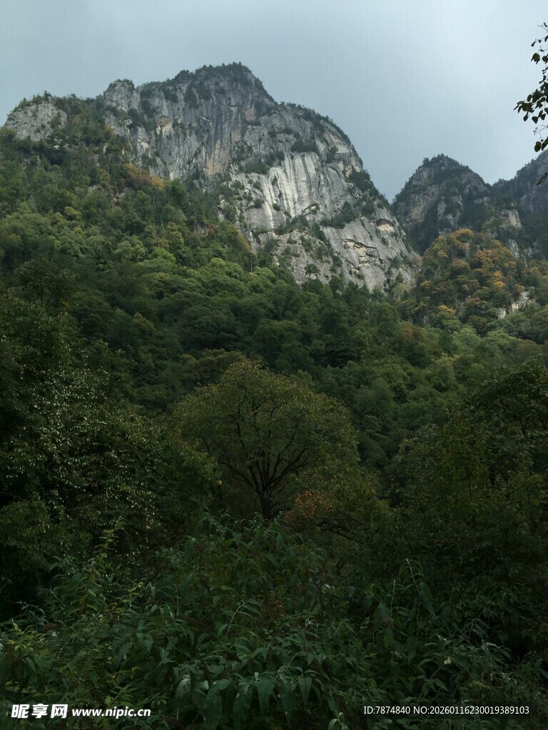 青山葱郁间的秀丽山景