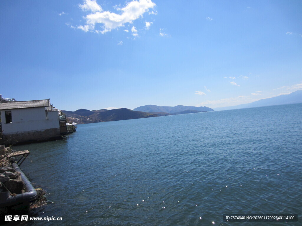 湖畔美景 宁静水边风光