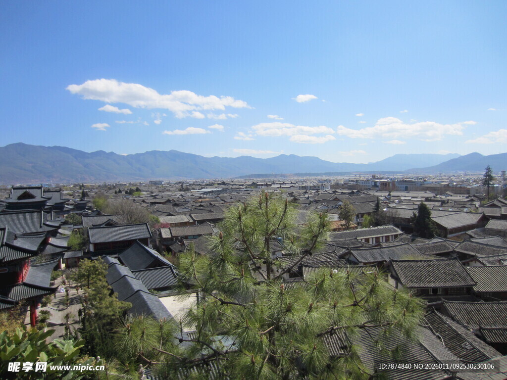 丽江古城全景风光