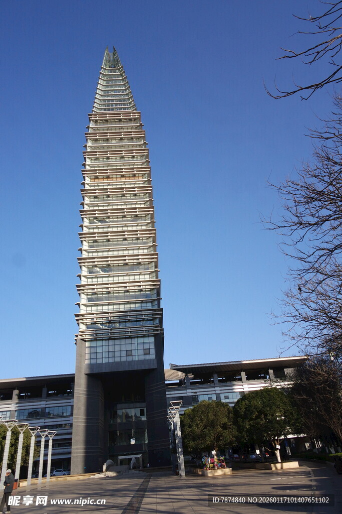 高耸摩天大楼外观展示