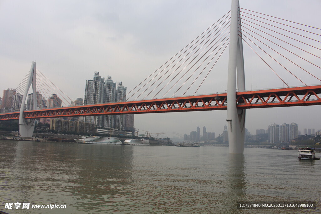 重庆跨江大桥城市景观