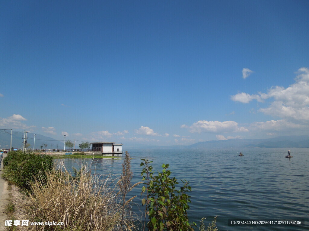 湖畔风光 宁静水岸景致