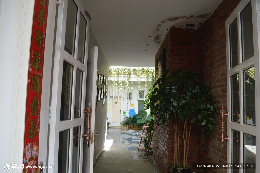 室内走廊绿植装饰景观