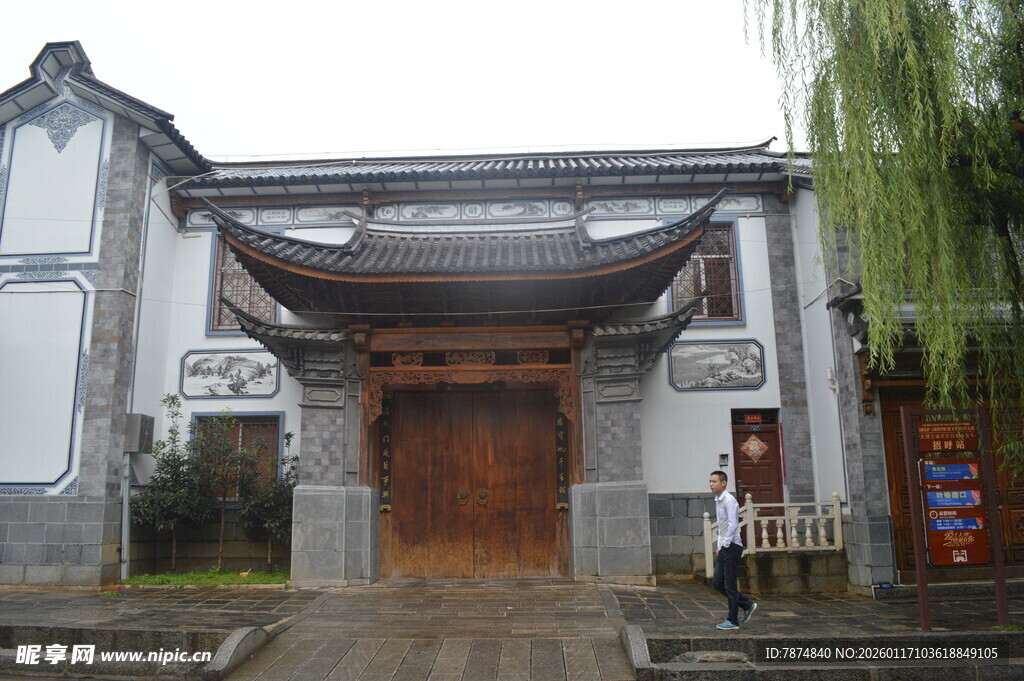 中式传统门楼建筑景观