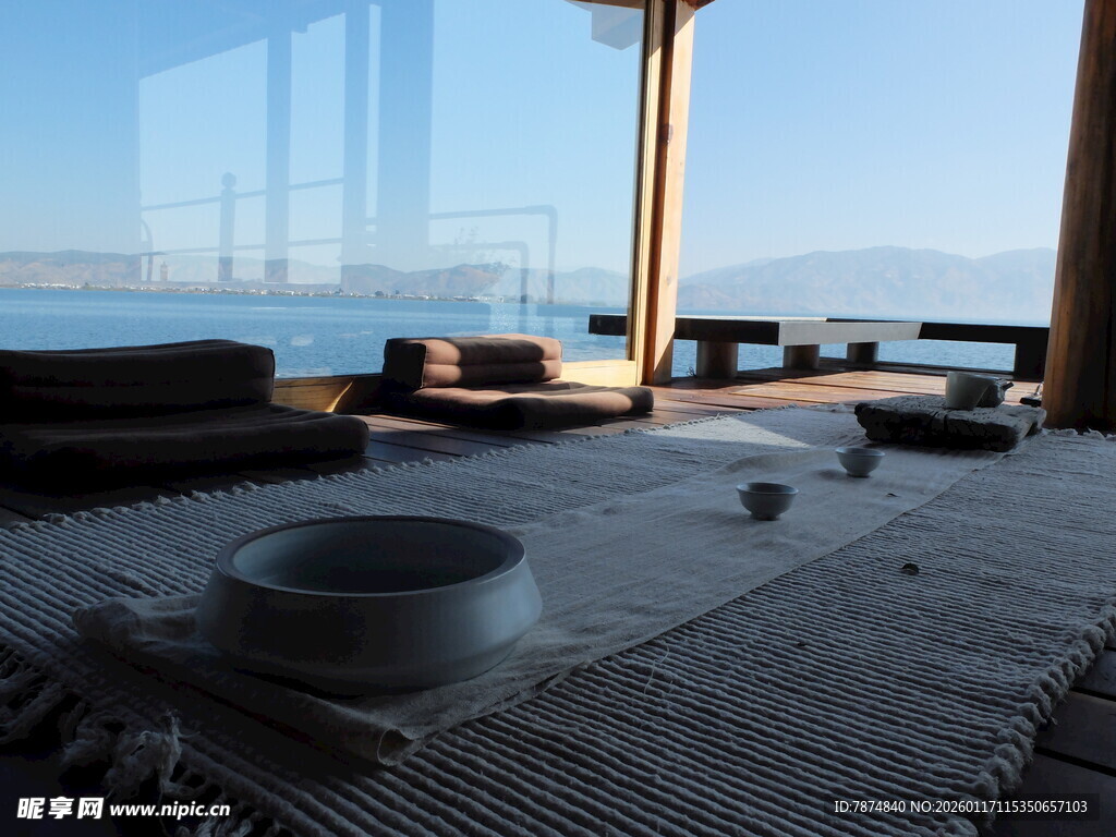 海景茶室榻榻米惬意空间