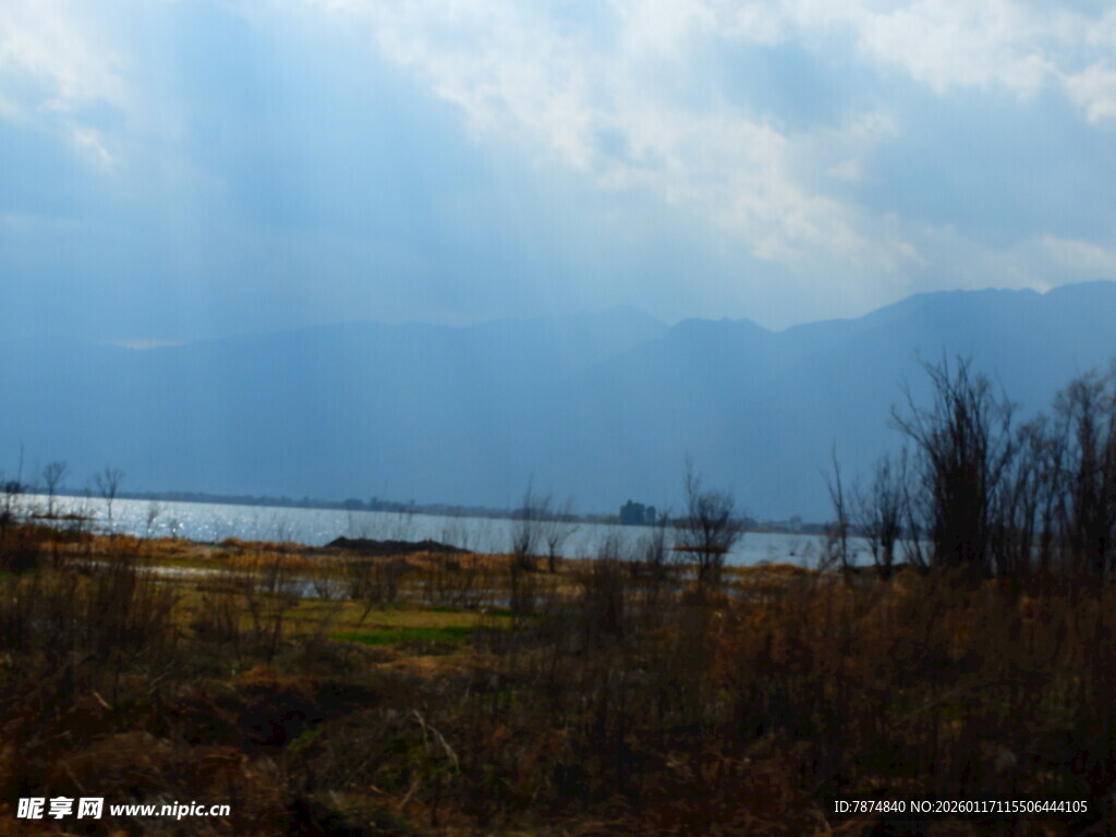 湖畔荒野景色
