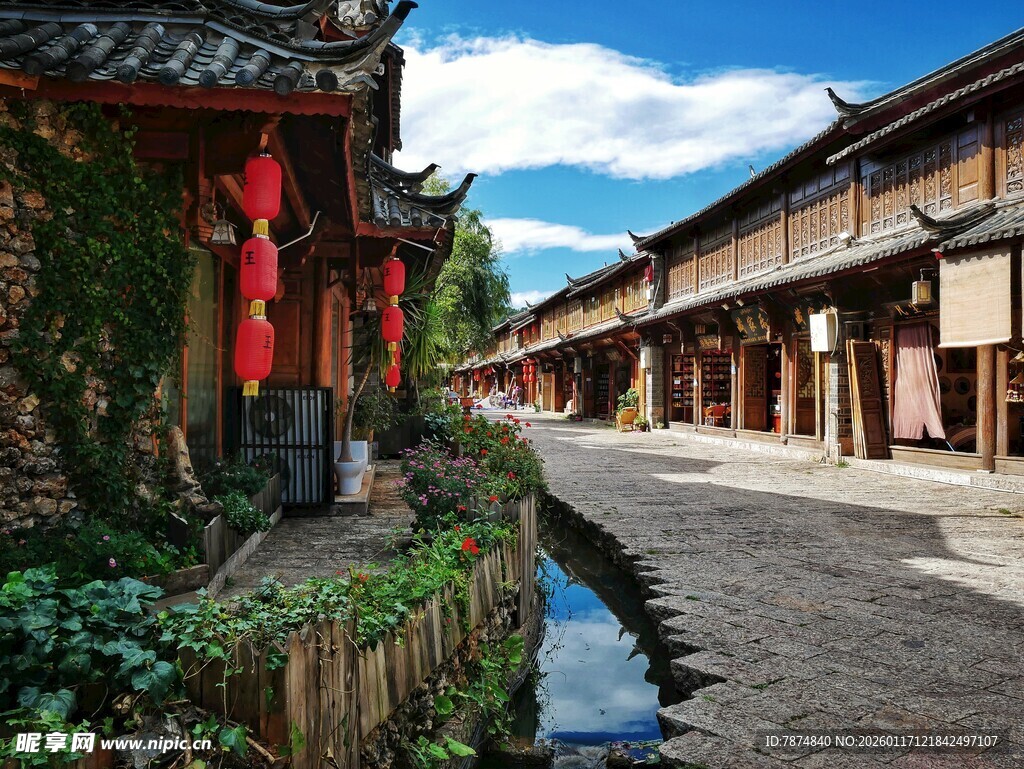 古巷流水 传统民居景致
