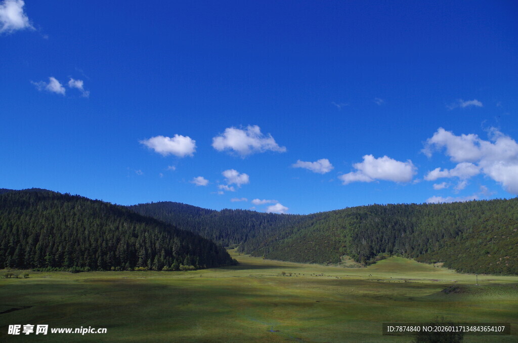 草原蓝天青山美景