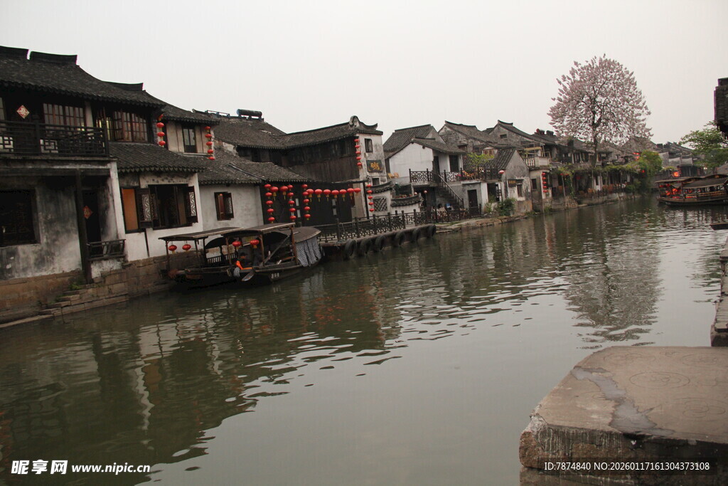 江南水乡古巷临水景致