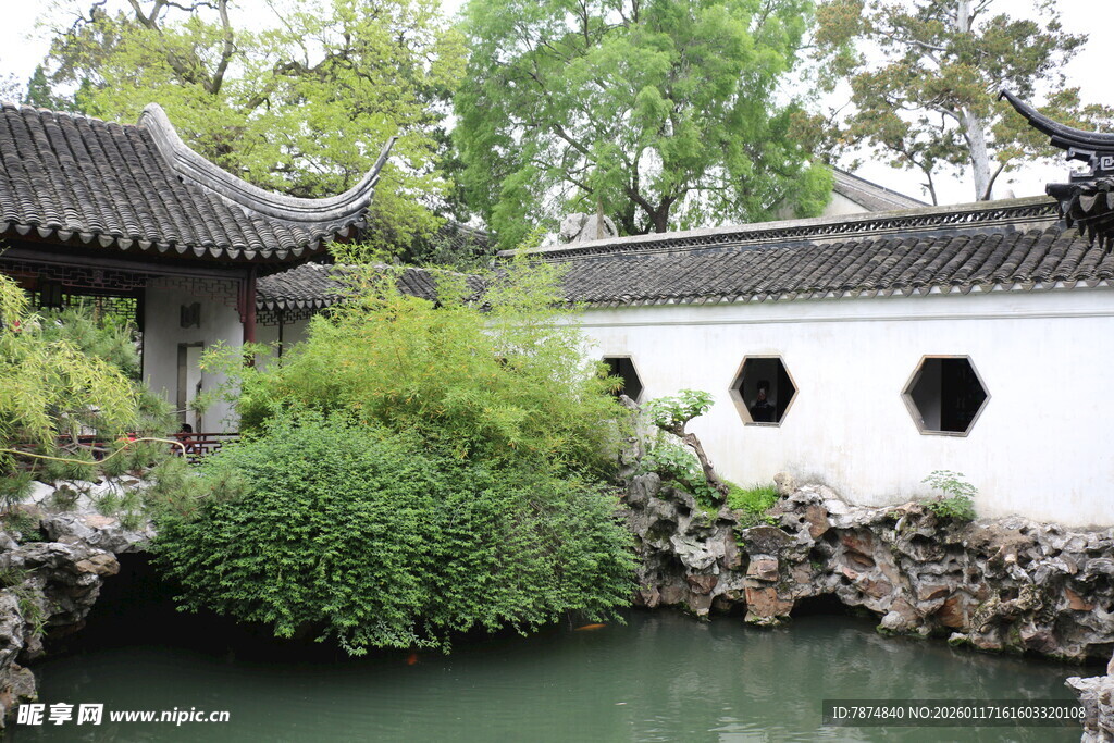 江南园林水景雅致风光