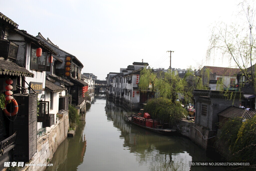 江南水乡古巷河道美景