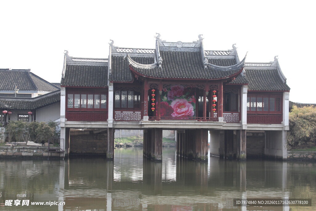 江南水乡临水古建景观