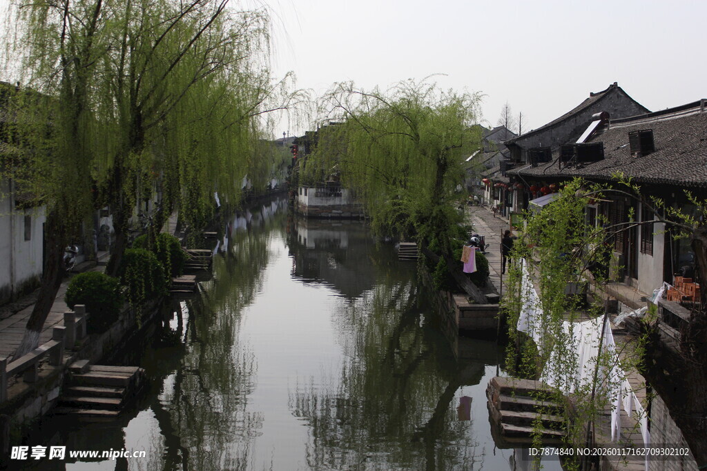 江南水乡古巷小河美景