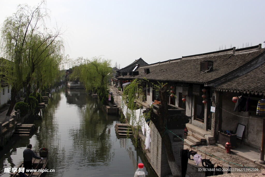 江南水乡古巷河道美景