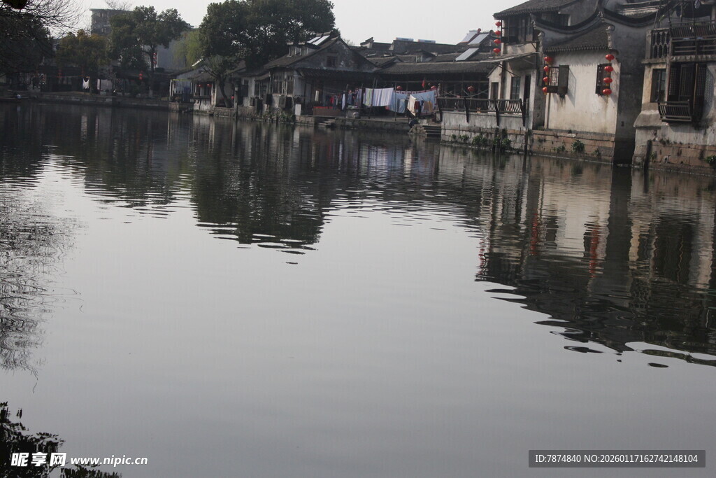 江南水乡 静谧河道风景
