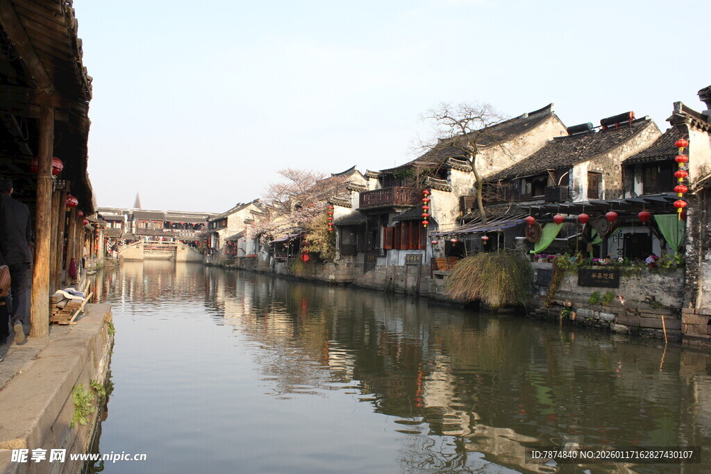 江南水乡古镇河道美景
