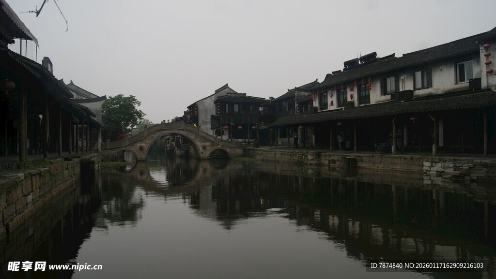 江南水乡 静谧河道古民居