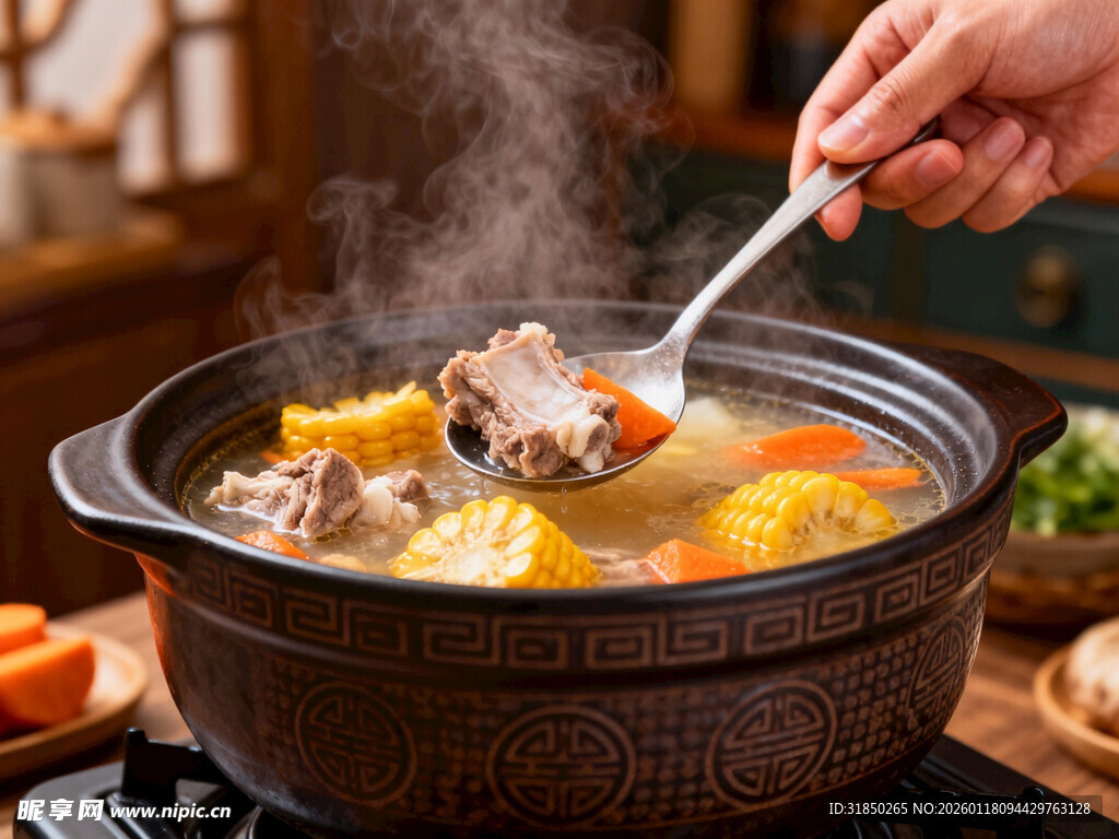 香浓排骨炖锅美味诱人